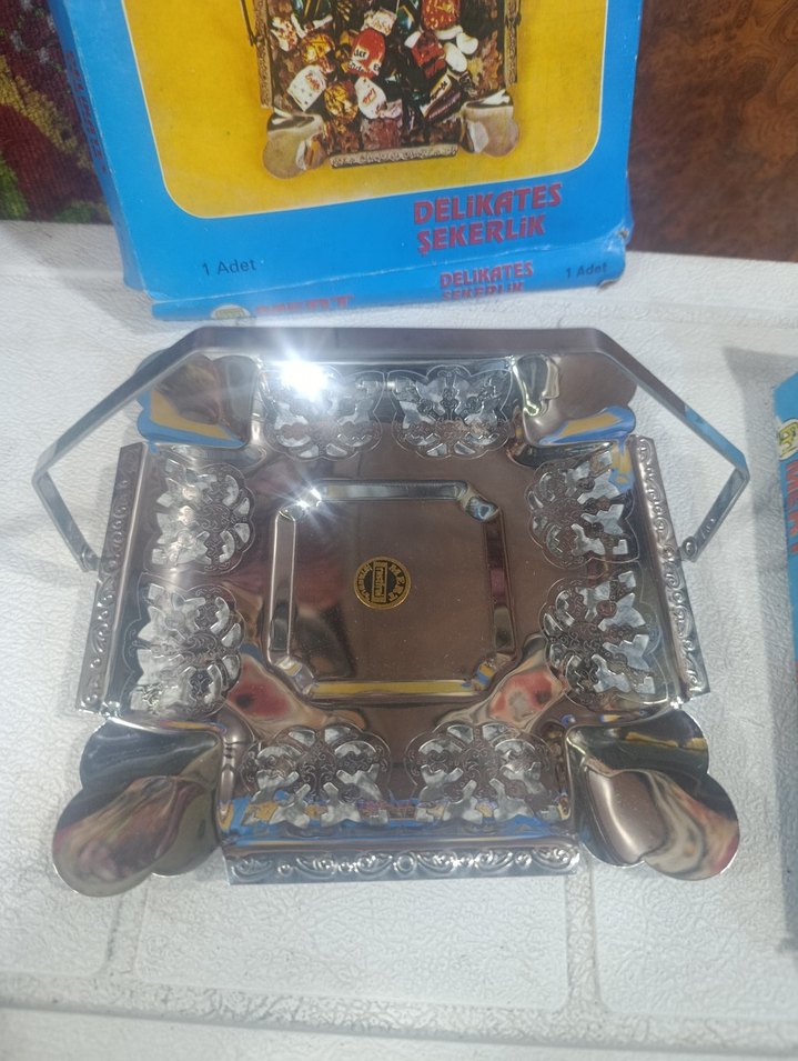 gümüş Renkli Metal Şekerlik - Görsel 2