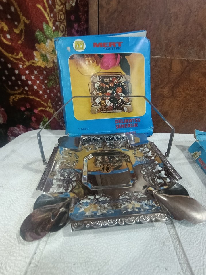 gümüş Renkli Metal Şekerlik - Görsel 5