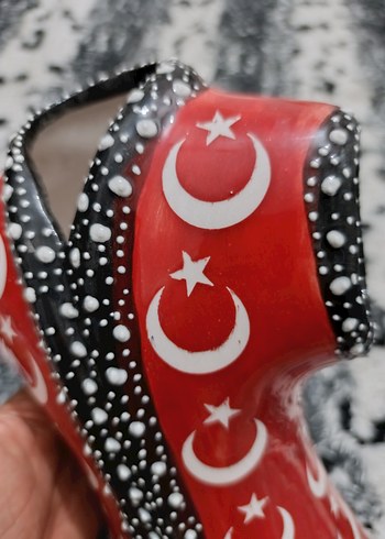 Beden kırmızı Renk Kırmızı Ay Yıldızlı Figürin kaftan