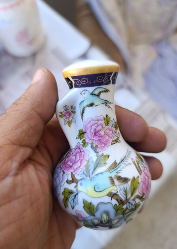 Diğer Çiçek Desenli Pastel Beyaz tuz ve karabiberlik