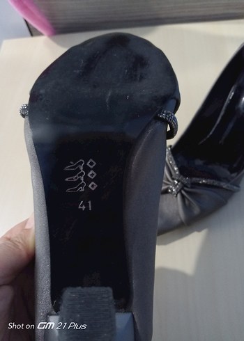 41 Beden gri Renk Gri Fiyonklu Stiletto Kadın Abiye Ayakkabı