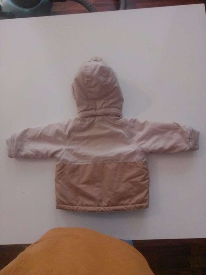 Bebek Bej Kapüşonlu Mont - Görsel 2