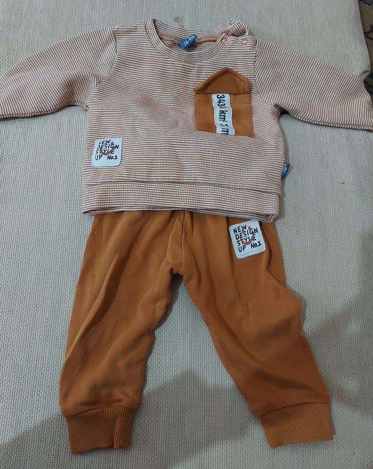 Erkek Bebek Kahverengi Uzun Kollu Takım - Görsel 2