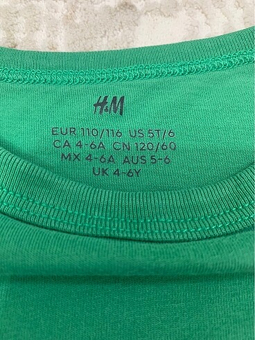 6 Yaş Beden H&M 4-6yaş uzun kollu tişört erkek çocuk