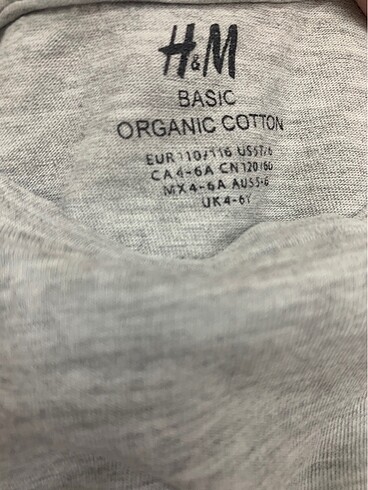 6 Yaş Beden yeşil Renk H&M 4-6yaş 3?lü uzun kollu tişört erkek çocuk
