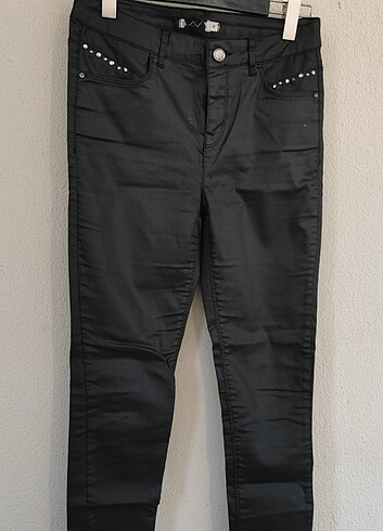 Mumlu deri pantalon