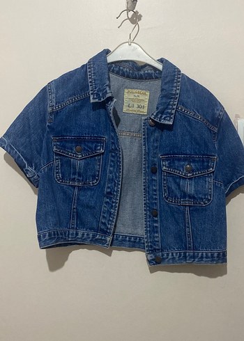 Kısa Kollu Mavi Denim Ceket - Görsel 2