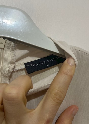 Bej Uzun Kollu Piliseli Kadın Elbise - Görsel 2