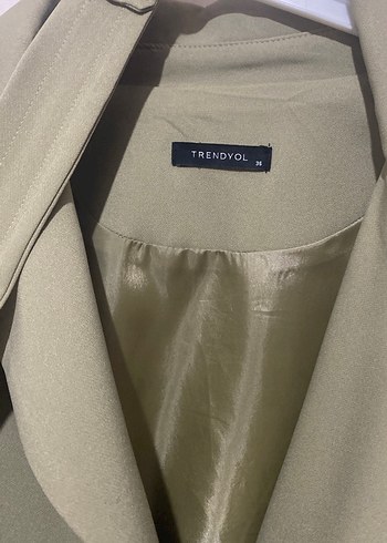 Kadın Haki Midi Boy Düğmeli Blazer Ceket - Görsel 2