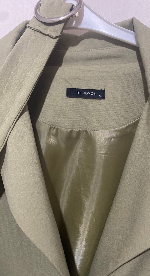 Kadın Haki Midi Boy Düğmeli Blazer Ceket - Görsel 2