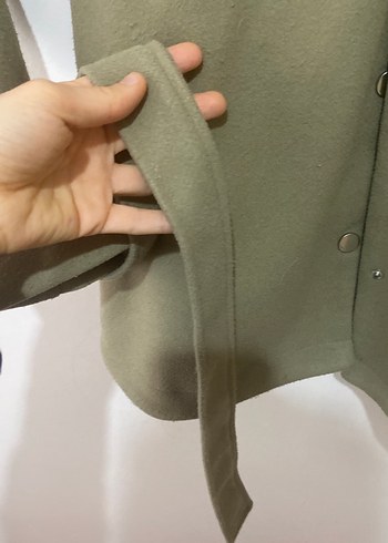 Düğmeli Bej Midi Kadın Kaban - Görsel 5