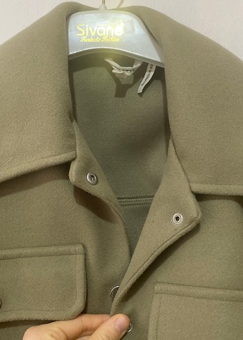 Düğmeli Bej Midi Kadın Kaban - Görsel 2