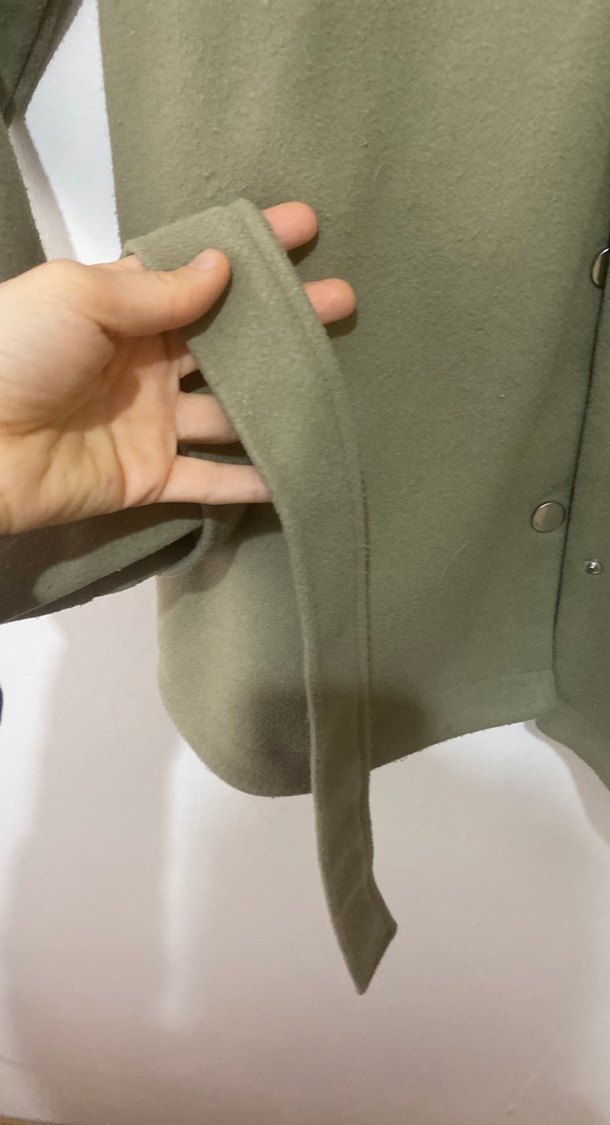 Düğmeli Bej Midi Kadın Kaban - Görsel 5