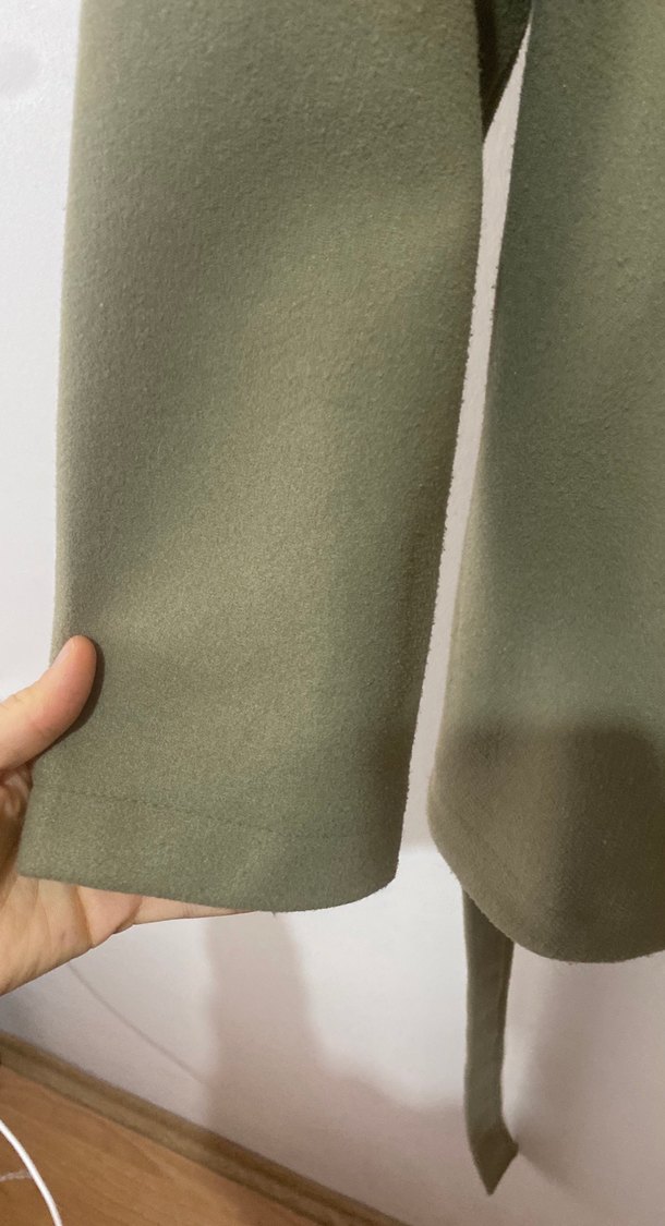 Düğmeli Bej Midi Kadın Kaban - Görsel 4