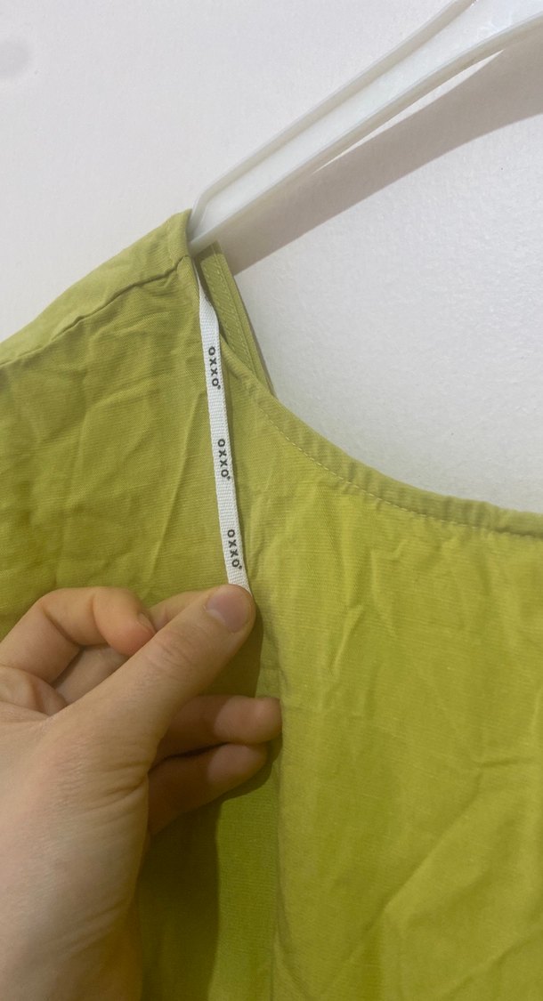 Drapeli Yeşil Keten Midi Tulum - Görsel 3