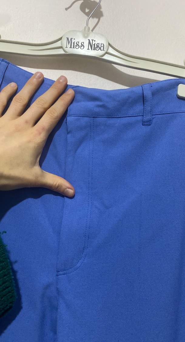 Mavi Kadın Midi Kumaş Pantolon - Görsel 2