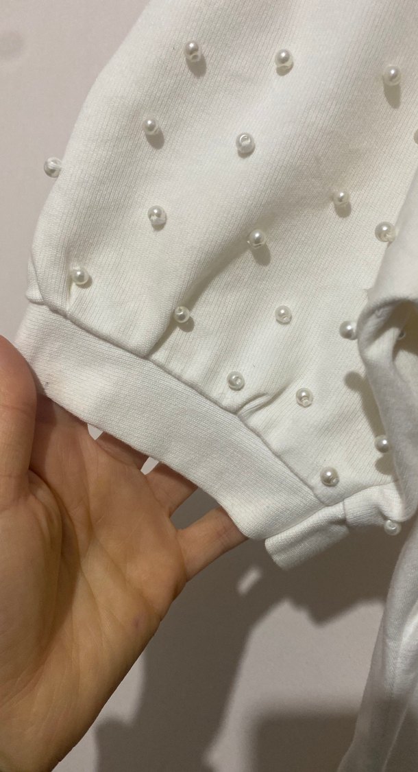 Kadın Beyaz Midi Kısa Kollu Pamuklu Elbise - Görsel 5