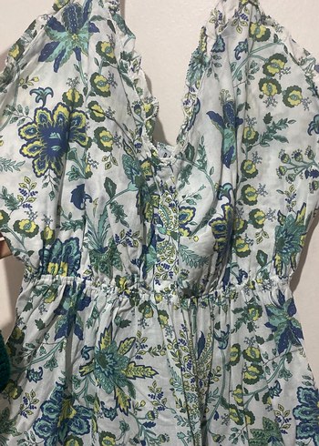 Çiçek Desenli Uzun Bohem Elbise - Görsel 2