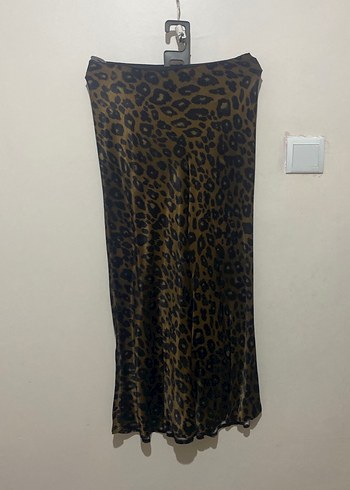 Bohem Tarzı Kahverengi Yılan Desenli Uzun Etek - Görsel 2