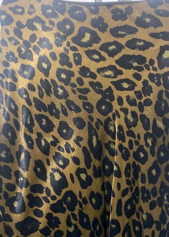 Bohem Tarzı Kahverengi Yılan Desenli Uzun Etek - Görsel 3