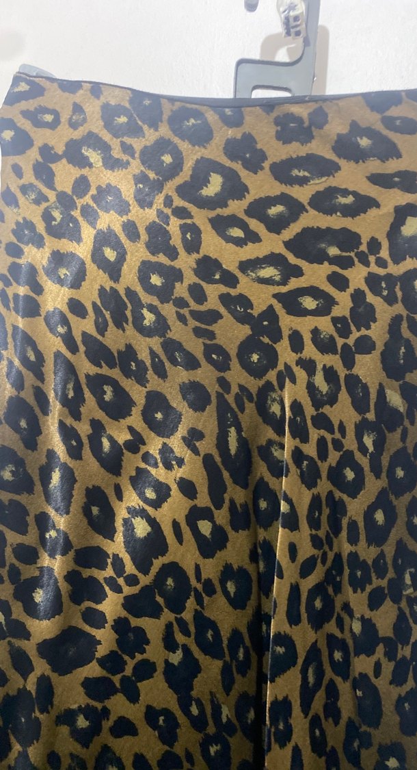 Bohem Tarzı Kahverengi Yılan Desenli Uzun Etek - Görsel 3