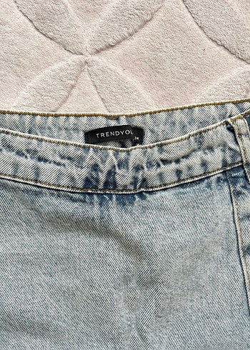 Gri Kadın Mini Denim Şort Etek - Görsel 3