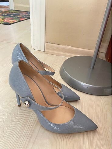 Zara mavi topuklu ayakkabı