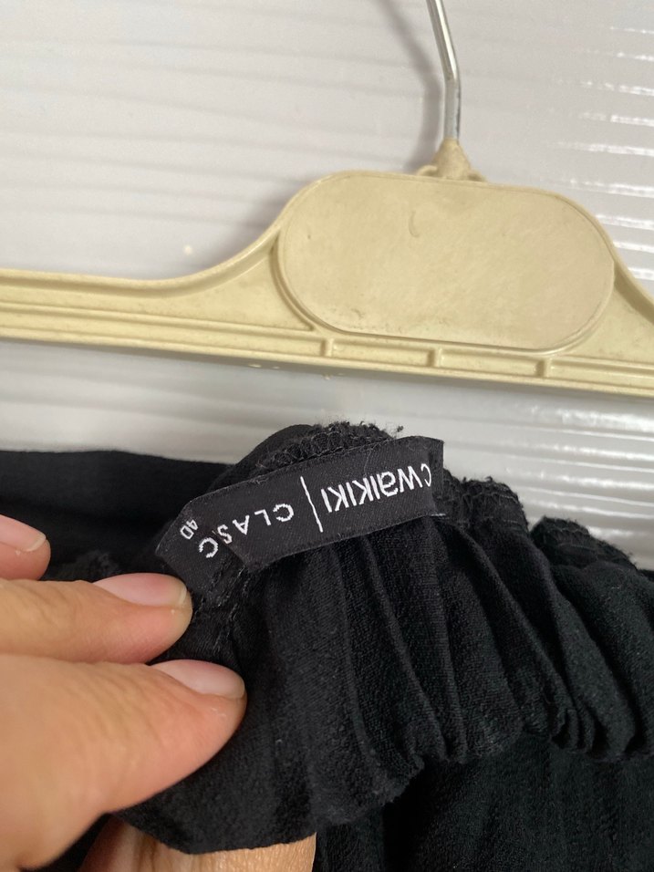 Siyah Keten  Mini Şort - Görsel 3