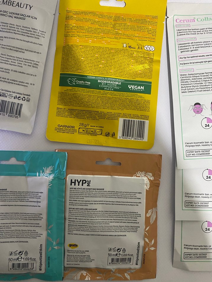 Kadınlar için Saç ve Yüz Maskeleri Seti 7 âdet fiyatıdır - Görsel 3