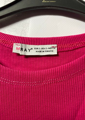 Pembe Kadın Crop Top, Kısa Kollu, Dar Kesim - Görsel 6