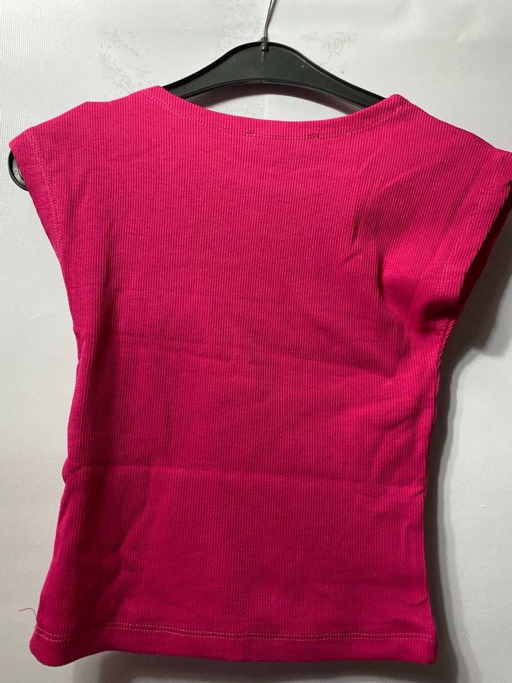 Pembe Kadın Crop Top, Kısa Kollu, Dar Kesim - Görsel 5