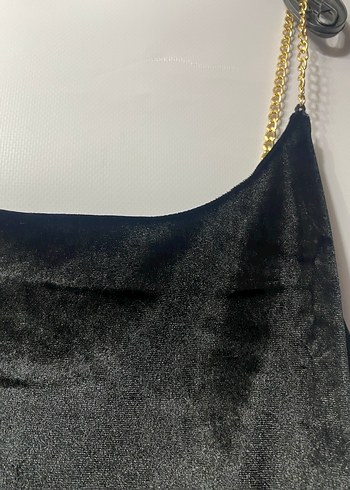 Siyah V Yakalı Midi Kadın Elbise - Görsel 5