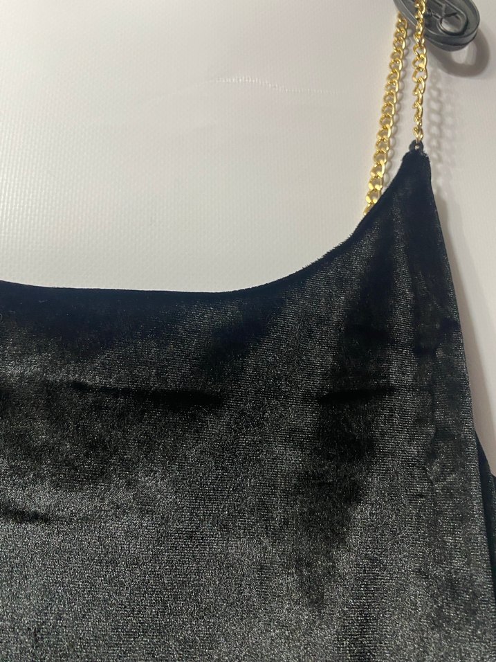 Siyah V Yakalı Midi Kadın Elbise - Görsel 5