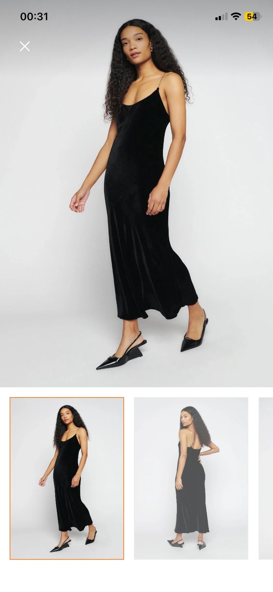 Siyah V Yakalı Midi Kadın Elbise - Görsel 3