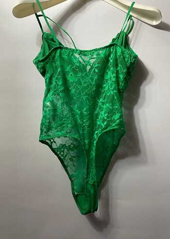 Yeşil Dantel Detaylı V Yaka Büstiyer - Görsel 2