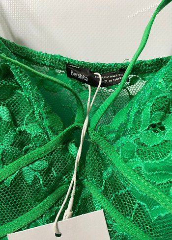 Yeşil Dantel Detaylı V Yaka Büstiyer - Görsel 4