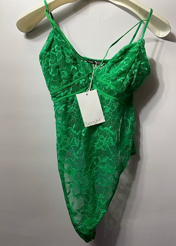 Yeşil Dantel Detaylı V Yaka Büstiyer - Görsel 3