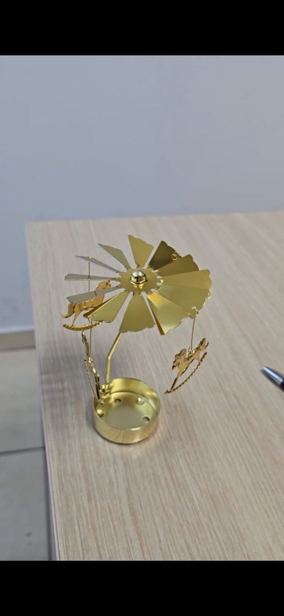 Altın Renkli Dönen Atlı Karınca Mumluk - Görsel 4