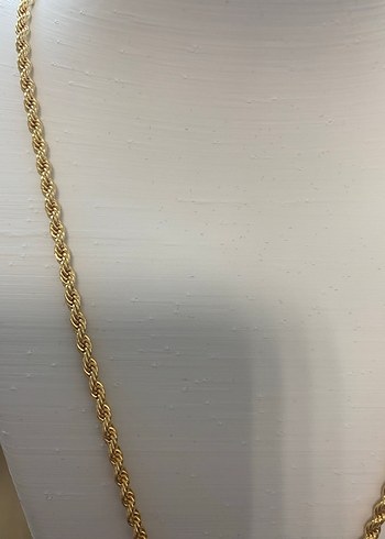Zincir Detaylı Altın Renk Midi Kolye - Görsel 2