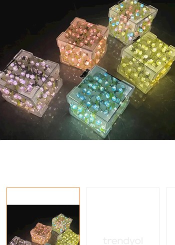 Sonsuz renkli lale gece lambası - Görsel 2