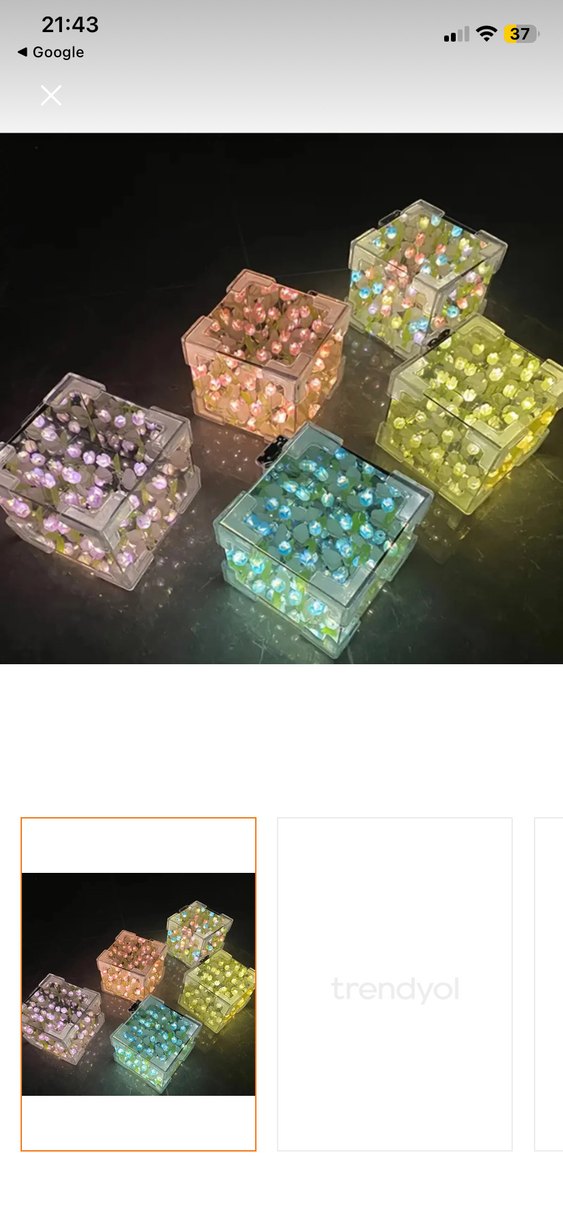 Sonsuz renkli lale gece lambası - Görsel 2