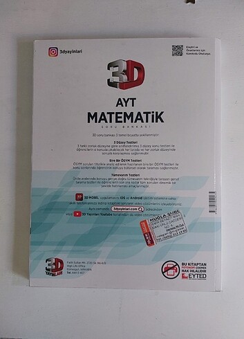  AYT Matematik 3D Soru Bankası 