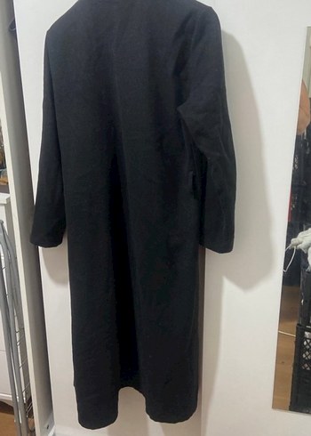 l Beden Siyah Uzun Minimalist Kadın Kaban