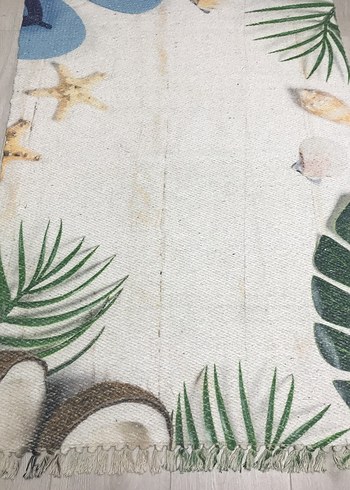 Beden Bohem Çok Renkli Desenli Kara Tezgah El Dokuması Kilim