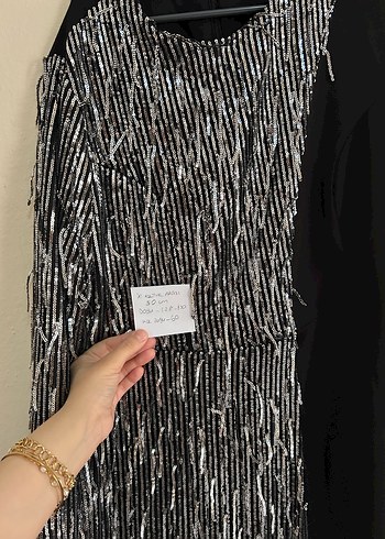 Uzun Kollu Drapeli Siyah Gotik Elbise - Görsel 9