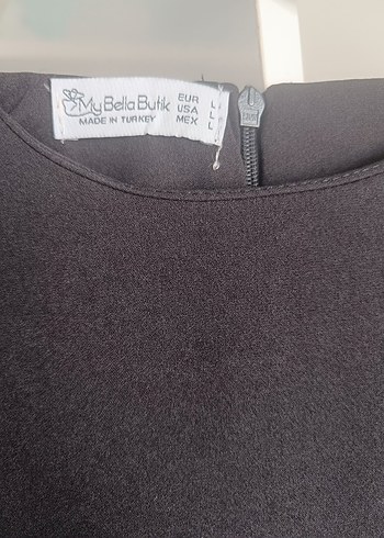 l Beden siyah Renk Siyah Uzun Kadın Elbise, Kısa Kollu, Salaş Kesim