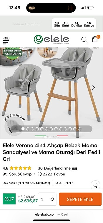  Beden yeşil Renk Elele mama sandalyesi