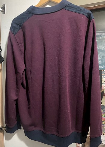 Bordo Düğmeli Erkek Triko Kazak - Görsel 3