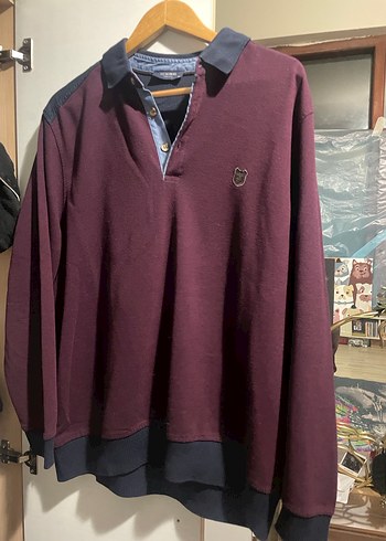 Bordo Düğmeli Erkek Triko Kazak - Görsel 2