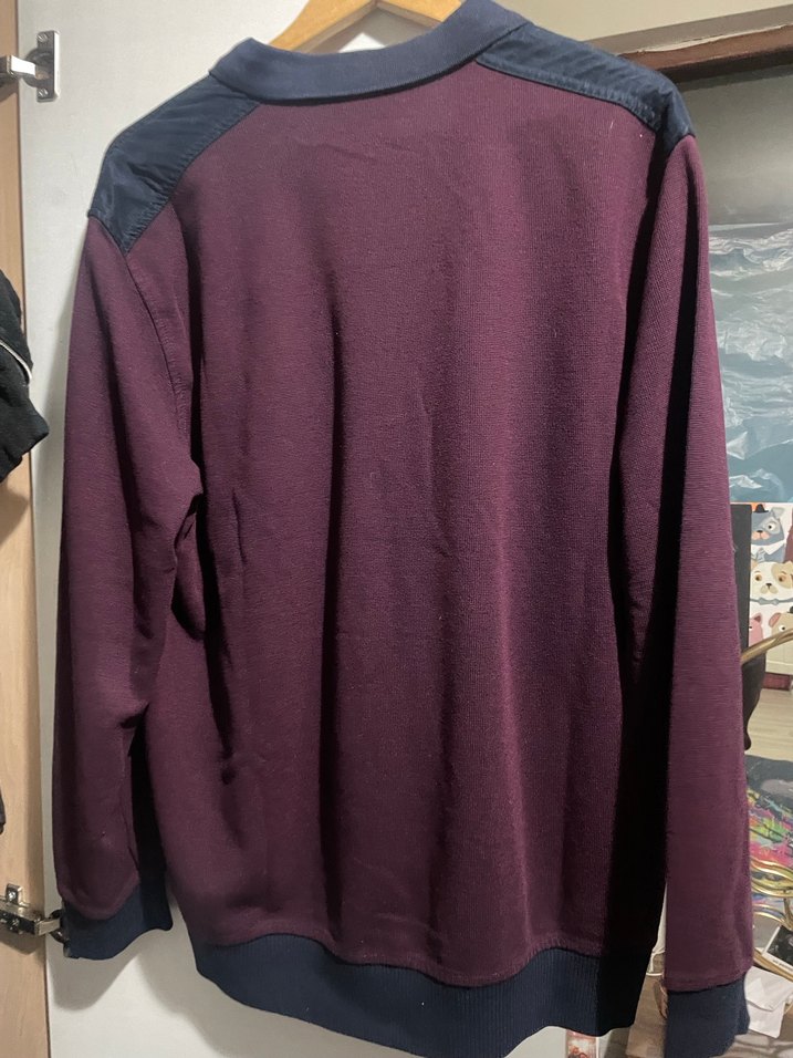 Bordo Düğmeli Erkek Triko Kazak - Görsel 3